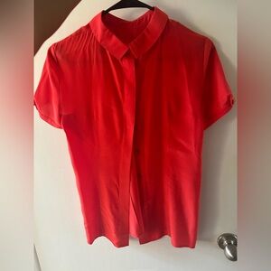 Marc by Marc Jacobs Red Women's Button Back Silk Blouse - size 2